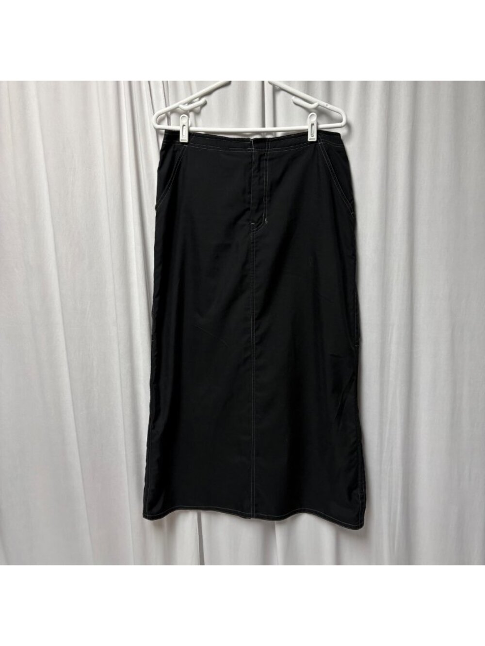 Vintage 2000 Gap Black Long Skirt Size Medium A-Line Pockets Y2K